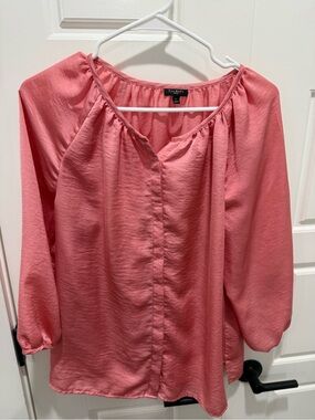 Talbots Coral Pink Peasant Blouse